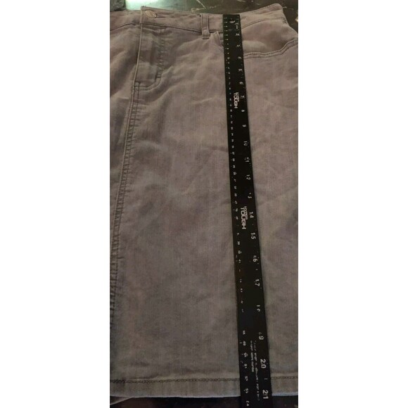 Jacqueline Smith Gray Denim Jean Skirt Light Wash Womens Sz 16 Knee Length Slit - Picture 11 of 12